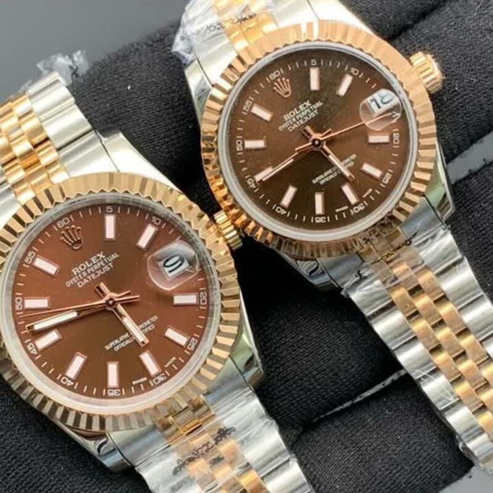 ساعت مچی ست مردانه و زنانه رولکس مدل مشهور دیت جاست _بدنه استیل اصلی ROLEX DATEJUST